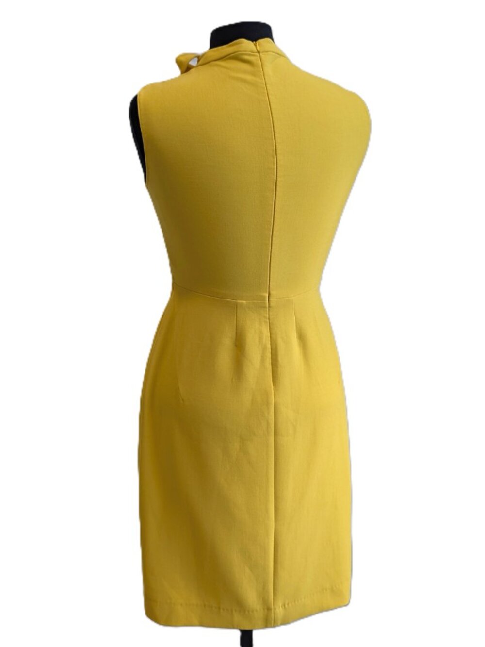Zara Mustard Bow-Neck Sleeveless Midi Dress - Picture 3 of 10